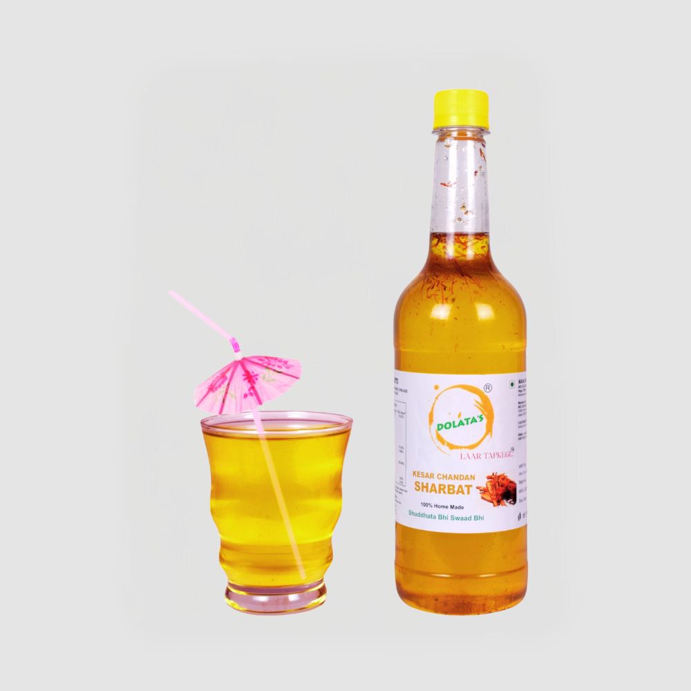 Dolata's Premium Kesar Chandan Sharbat – Refreshing Saffron & Sandalwood Cooler _ 1LTR - A