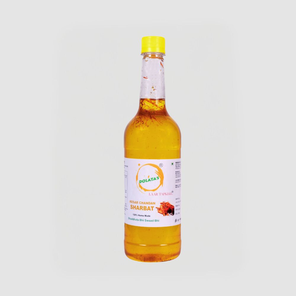 Dolata's Premium Kesar Chandan Sharbat – Refreshing Saffron & Sandalwood Cooler _ 1LTR - B